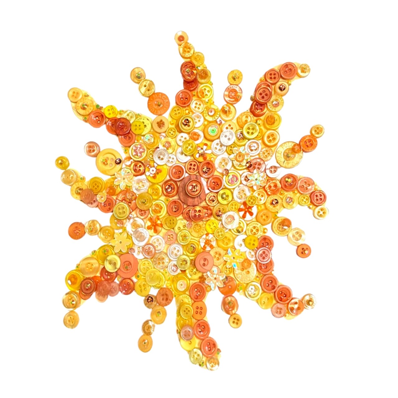 Sunburst Embellishment Bundle – Yellow & Orange Buttons, Crystals, Gems & Sequins – DIY Craft Kit for 8x10 Canvas Art